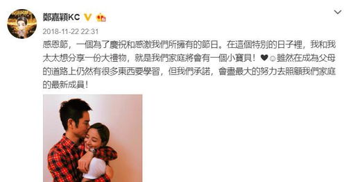 陈凯琳晒郑嘉颖温馨抱子照 宣布喜获次子拉斐尔